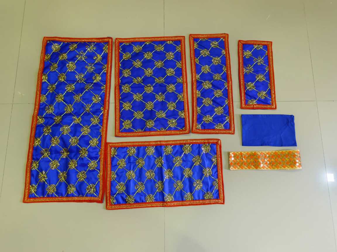 Blue with orange shawl
